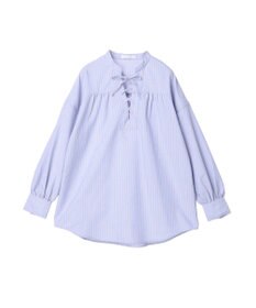 Green Parks ストライプレースアップシャツ