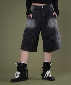 WEGO フラップポケットニータックカーゴハーフパンツ