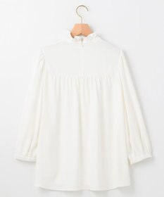 組曲 【KUMIKYOKU NAVY】ジョーゼットシフォン スタンドフリルブラウス