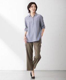 J.PRESS LADIES L 【洗える】ツイルライトストレッチ テーパード カーゴ パンツ