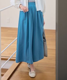 ANY L 【洗濯機可/ウエストゴム/UVケア】スパンボイル撥水スカートパンツ