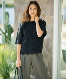 自由区 エンブロイダリー ニット