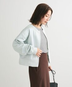 Green Parks サテンボンディングＺｉｐカーディガン