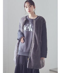 earth music&ecology ファー＆キルティングリバーシブルコート