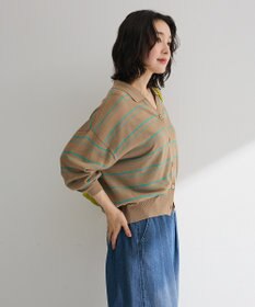 Green Parks 衿付きニットカーディガン