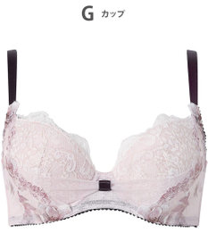 WACOAL ブラジャー 【リボンブラ 脇すっきり】 脇高設計 着やせシルエット 動いても谷間キープ Gカップまで対応 大きいサイズ レディース BXB443 /ワコール