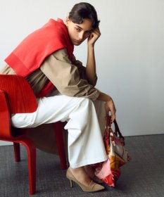 23区 L 【撥水加工】ナイロン2WAYストレッチ ロングアウター