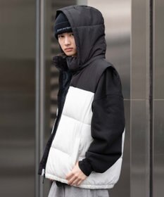 WEGO 【25年秋冬新作/ユニセックス着用ITEM/MLサイズ展開】2WAYパファーベスト