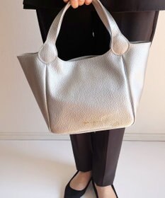 Hekhèr Le Style de Vie 新素材・新色【日本製/セレモニーにも】シュリンクレザー ハンドバッグ small シルバー