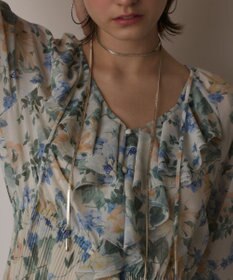 GRACE CONTINENTAL フラワープリントカフタンドレス