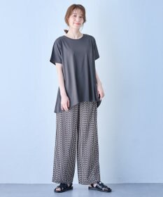 ANY L 【汗ジミ防止加工】シルケットスムースバックギャザーチュニック