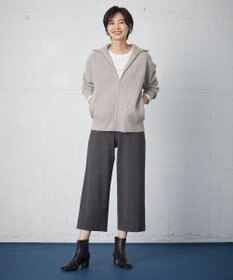 J.PRESS LADIES S 【洗える】アルガンシルクチェック ワイドパンツ