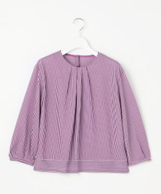 J.PRESS LADIES S 【WEB限定カラーあり】ストライプジャカード フロントタック カットソー