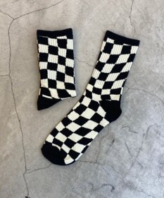 WEGO ウェーブチェッカーソックス