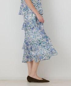 GRACE CONTINENTAL フラワープリントフリルスカート