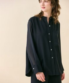 BEIGE， 【WEB限定・洗える】CELOSIA / シアースリーブスタンドカラーブラウス