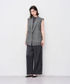 uncrave シャイニーダブルサテン ワイドパンツ