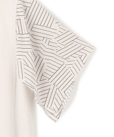 23区 L 【Lサイズ限定/洗える】スカーフプリントコンビ スリーブデザイン カットソー