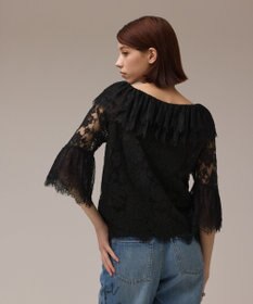 GRACE CONTINENTAL レースコンビフリルブラウス