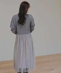 Tiaclasse 【洗える】チュールレースドッキングワンピース