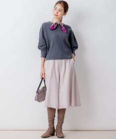 組曲 L 【WEB一部店舗限定】ウールジョーゼット キュロットパンツ