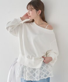 earth music&ecology 裾スリット裏毛プルオーバー