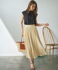 組曲 【WEB限定】ドットプリントデシン ボウタイ付きブラウス