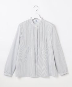 J.PRESS LADIES ソフトジョーゼット ストライプ プリント ブラウス