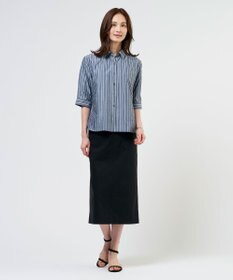 J.PRESS LADIES L 【シーンレスに活躍】セルロースカラミストライプ シャツ ブラウス