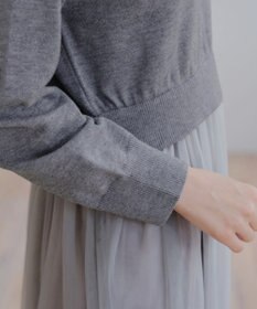 Tiaclasse 【洗える】チュールレースドッキングワンピース