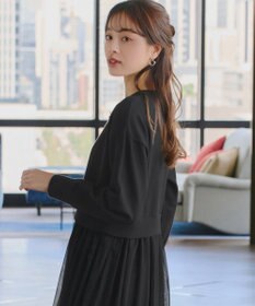 Tiaclasse 【洗える】チュールレースドッキングワンピース