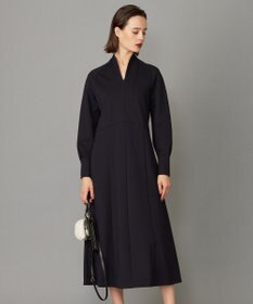 ICB L 【洗える】 レーヨンストレッチポンチ フレアワンピース