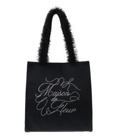 Maison de FLEUR チュールハンドルラインストーントートバッグ
