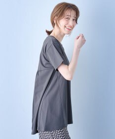 ANY L 【汗ジミ防止加工】シルケットスムースバックギャザーチュニック