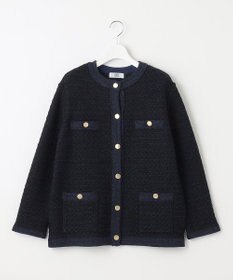 J.PRESS LADIES 【洗える】TWEED KNIT ミドル カーディガン