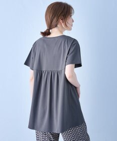 ANY L 【汗ジミ防止加工】シルケットスムースバックギャザーチュニック