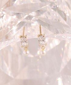 Phoebe 【K10】リフレクトビジューパールピアス