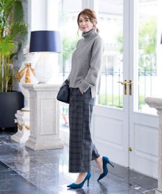 Tiaclasse 【洗える】もっちり柔らかいリブタートルプルオーバーニット