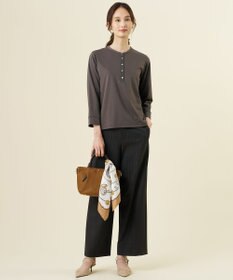 J.PRESS LADIES アルガンシルク チェック ストレート パンツ