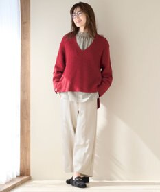 ANY ウールブレンドバルキーニット Vネック