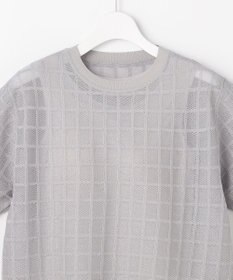 自由区 L 【ワコールコラボ・2点SET】シアーチェックニット プルオーバー