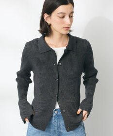CRAFT STANDARD BOUTIQUE 襟付きニットコンパクトカーディガン