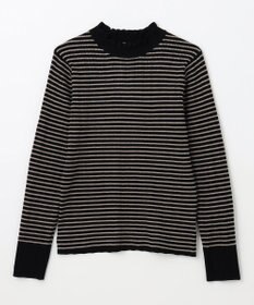 ANY 【洗濯機可/吸湿発熱】フリルネックリブニット