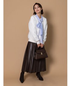 Te chichi 【泉 里香さん着用・Oggi.jp10/23掲載】レザータックプリーツスカート