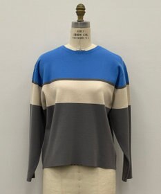 自由区 S 【カタログ掲載・定番・人気素材】レーヨンストレッチブロッキングカラー ニット