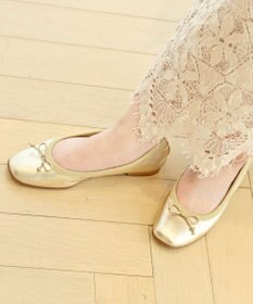 nouvelleRobe Oū 【本革・高反発】Square スクエアトゥ メタリックバレエシューズ