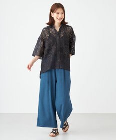 SHARE PARK LADIES オーバーサイズレースシャツ