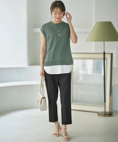 ANY SIS 【接触冷感・UVカット・撥水】クールタッチテーパード パンツ