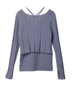 earth music&ecology ＳＥＴ２点ショートカーディガン＋レイヤードタンク