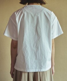 muuc ジャスミン刺繍半袖プルオーバー〈日本製・上質な天然素材・遠州織物〉〈繊細なオリジナル花刺繍〉〈ゆったりフリーサイズ〉〈上品な大人の布帛Tシャツ〉